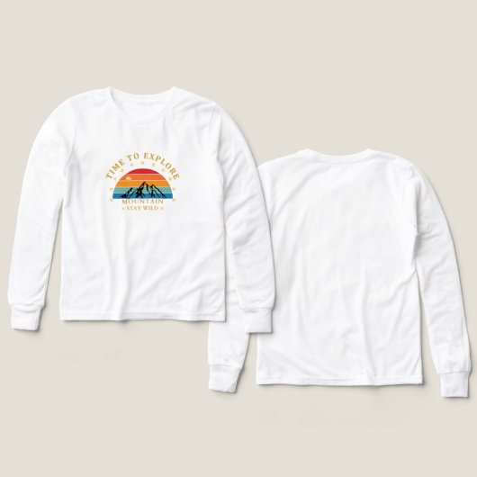 Heure pour explorer Mountain Shirt - Retro Randonn (Motif Recto et Verso)