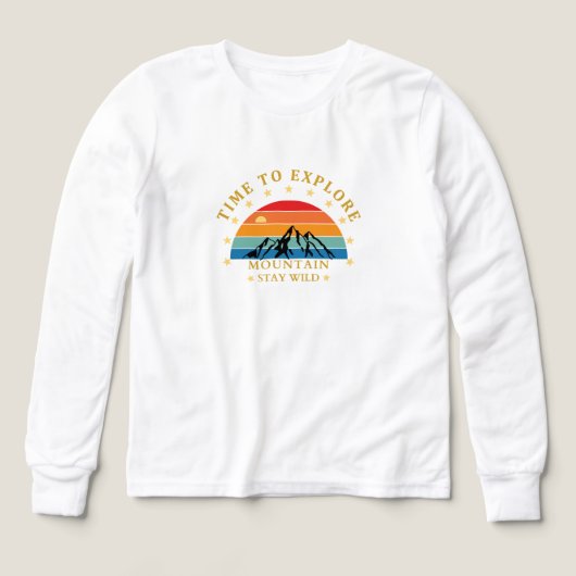 Heure pour explorer Mountain Shirt - Retro Randonn (Motif recto)