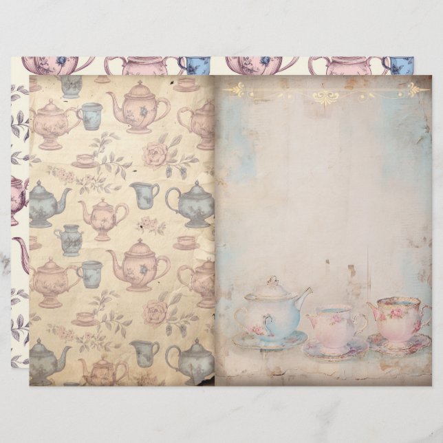 Heure pour le papier journal Tea Junk (Devant / Derrière)