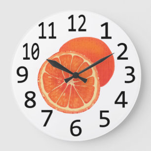 Heure pour les horloges murales oranges de fruit