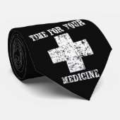 Heure pour votre médecine, blanche sur la cravate (Roulé)