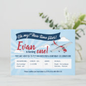Heure Vol avion Anniversaire Invitation (Debout devant)