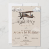 Heure Vol avion Anniversaire Invitation (Devant)