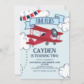 Heure Vol avion Anniversaire Invitation (Devant)