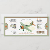 Heure vol avion billet d'anniversaire Invitation (Devant)