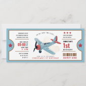 Heure vol avion billet d'anniversaire Invitation (Devant)