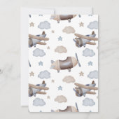 Heure Vol Avion Premier anniversaire Invitation (Dos)