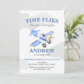 Heure Vol Avion Premier Invitation d'anniversaire (Debout devant)