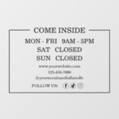 Heures de la petite entreprise Autocollant pour fe (Feuille)