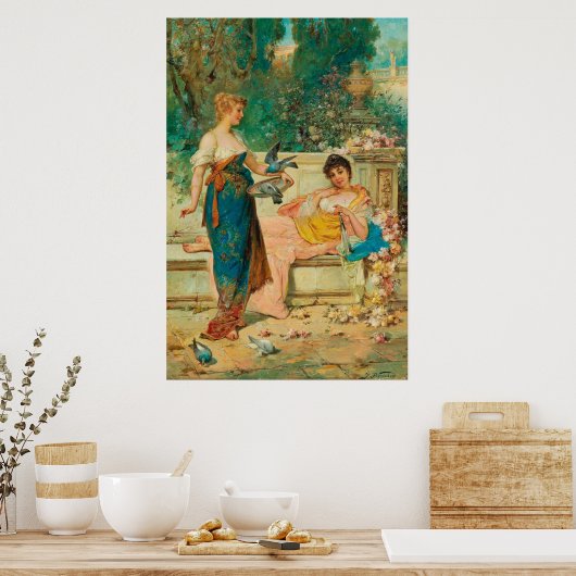 Heures de loisirs de Hans Zatzka - affiche (Cuisine)