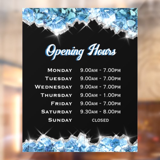 Heures d'ouverture Autocollant pour fenêtre Crista (Feuille 2)