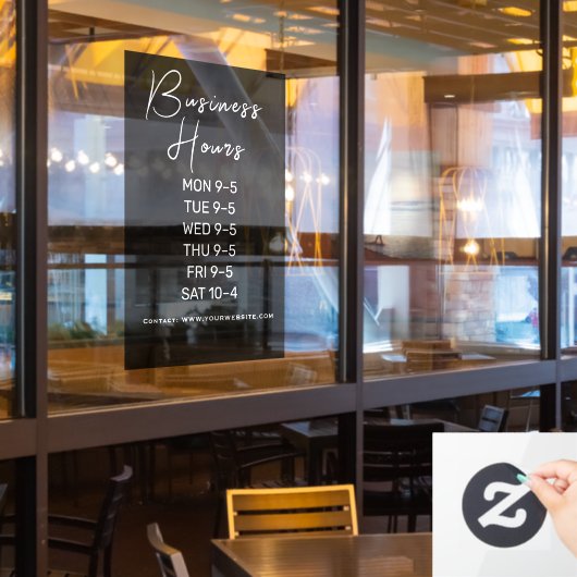 Heures d'ouverture Autocollant pour fenêtre de pet (Fenêtre du restaurant)