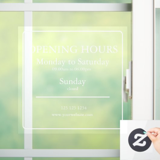 Heures d'Ouverture | Autocollant pour Vitrine (Maison)