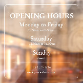 Heures d'ouverture | Autocollant pour vitrine (Feuille 2)