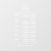 Heures d'ouverture complexes Autocollant pour vitr (Feuille)