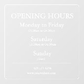 Heures d'Ouverture de l'Entreprise | Autocollant p (Feuille)