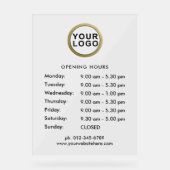 Heures d'ouverture du logo de l'entreprise (Recto)