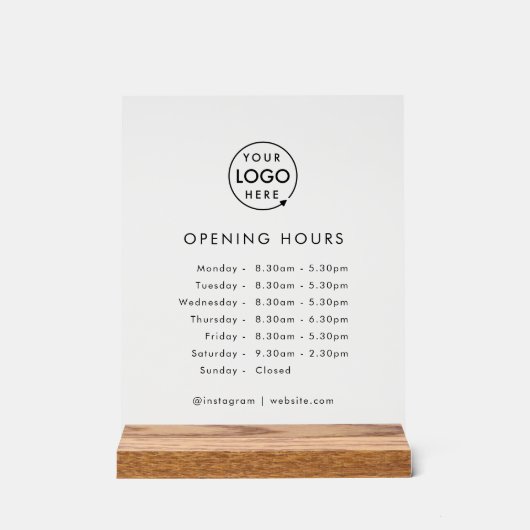 Heures d'ouverture | Logo d'affaires Horaires d'ou (Recto)