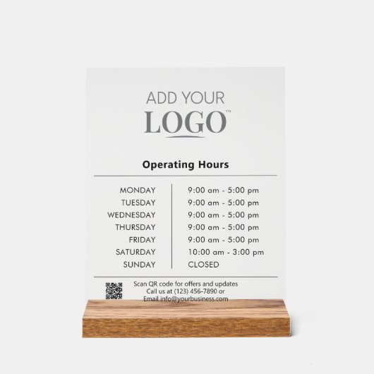 Heures d'ouverture Logo d'entreprise Élégant profe (Recto)