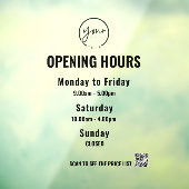 Heures d'ouverture minimales Autocollant de fenêtr (Feuille 3)