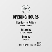 Heures d'ouverture minimales Autocollant de fenêtr (Feuille)