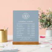 Heures d'ouverture moderne minimaliste bleu poussi (Mariage)