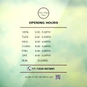 Heures d'ouverture personnalisées Autocollant pour (Feuille 3)