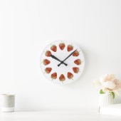 Heures fraises 12 Horloge murale circulaire de fra (Maison)