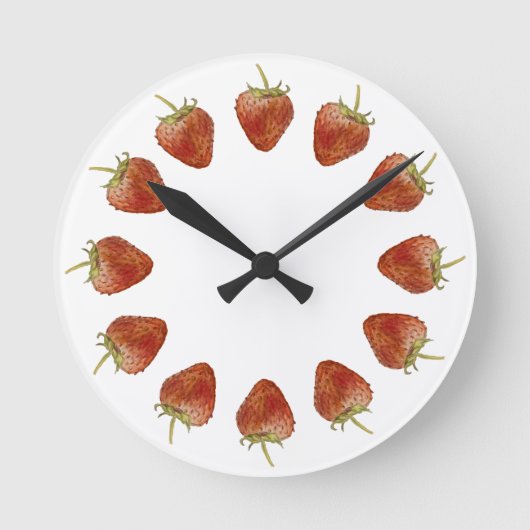 Heures fraises 12 Horloge murale circulaire de fra (Recto)