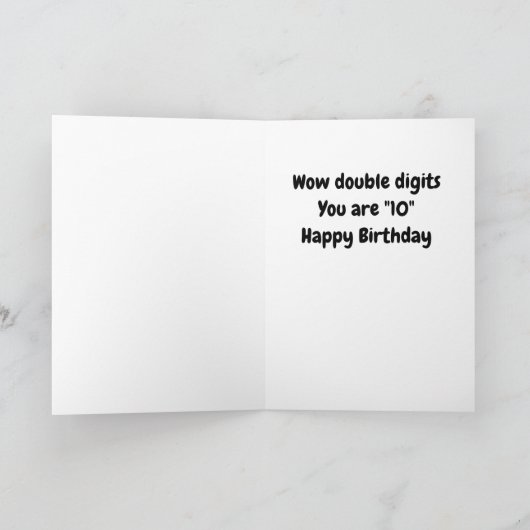 **HEUREUSE 10e ANNIVERSAIRE** DOUBLE DIGIT CARTE D (Intérieur)