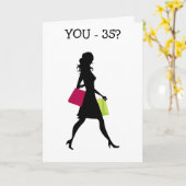 HEUREUSE ***35e ANNIVERSAIRE*** CARTE (Fleur jaune)