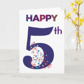 HEUREUSE **5e ANNIVERSAIRE** W/ Carte INTÉRIEURE S (Fleur jaune)