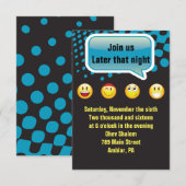 HEUREUSE Carte de réception du Bat mitzvah du bar  (Devant / Derrière)