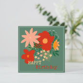 HEUREUSE carte de voeux d'anniversaire original fl (Debout devant)