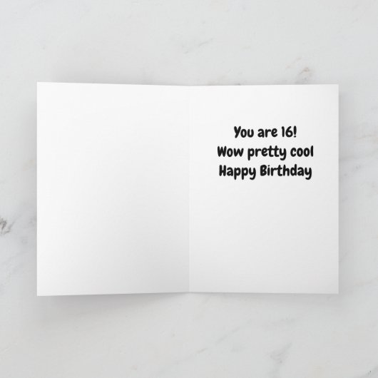 **HEUREUSE CARTE DU 16e ANNIVERSAIRE** (Intérieur)