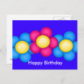 Heureuse, carte postale d'anniversaire (Devant / Derrière)