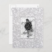 HEUREUSE CARTE POSTALE FLAPPER VINTAGE DE NOUVELLE (Devant / Derrière)