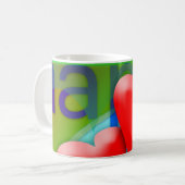 Heureuse Sainte-Valentin 2 Coeurs rouges Mug (Devant gauche)