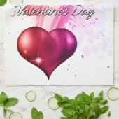 Heureuse Sainte-Valentin 2 Serviette de cuisine (Plié)