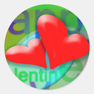 Heureuse Sainte-Valentin 2 Sticker Coeurs rouges