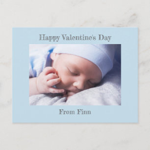 Heureuse Sainte-Valentin Blue Baby Boy Photo Carte