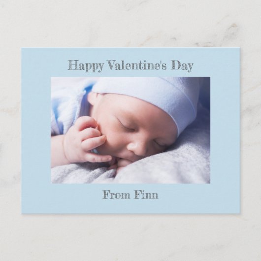 Heureuse Sainte-Valentin Blue Baby Boy Photo Carte (Devant)