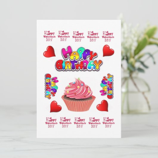 Heureuse Sainte-Valentin Bonne Invitation Annivers (Debout devant)