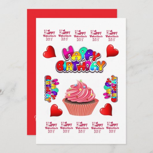 Heureuse Sainte-Valentin Bonne Invitation Annivers (Devant / Derrière)