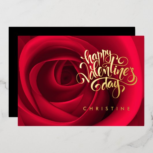 Heureuse Sainte-Valentin, Carte Foil Nom Personnal (Recto/Verso)