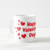 Heureuse Sainte-Valentin coeur rouge café tasse ca (Devant gauche)
