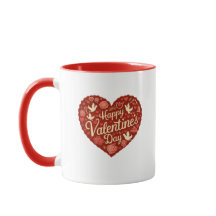 Heureuse Sainte-Valentin Coeur Rouge Mug