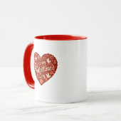 Heureuse Sainte-Valentin Coeur Rouge Mug (Devant gauche)