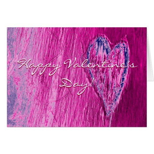 Heureuse Sainte-Valentin Coeur unique en rose (Devant horizontal)