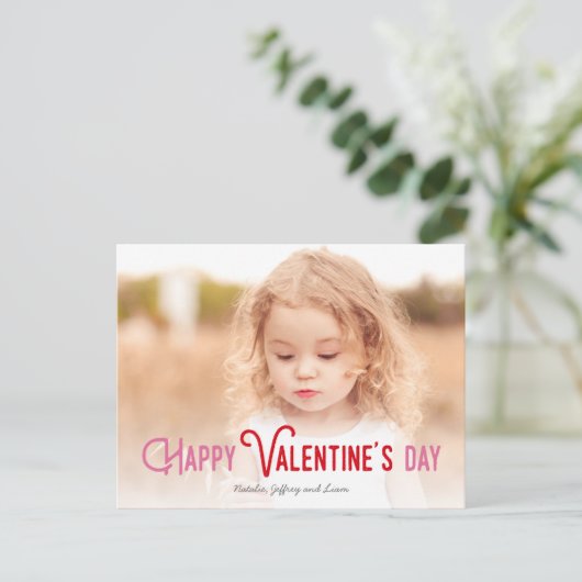 Heureuse Sainte-Valentin coloré Carte photo intégr (Debout devant)